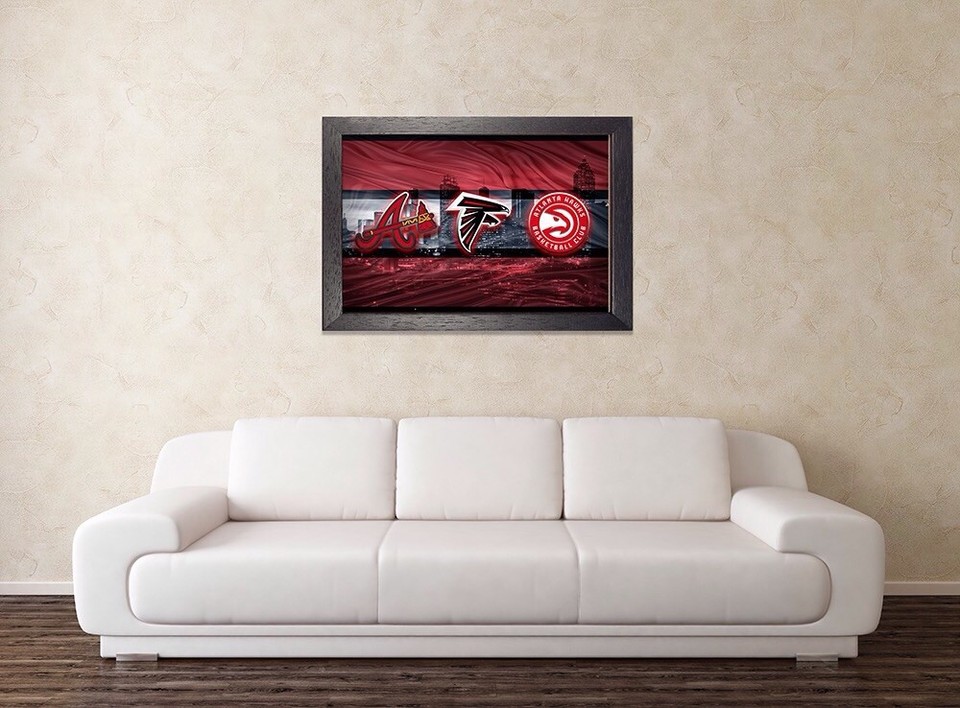 ATLANTA SPORTS 8x10in POSTER Atlanta Falcons, Braves and Hawks Free