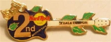 Hard Rock Cafe KUALA LUMPUR 1993 2nd Anniversary PIN Blue GUITAR - HRC #4319