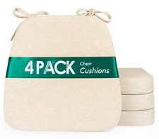 Dining Chair Cushions Set of 4, 2.5 inch Thick Kitchen Chair Pads with Ties, ...