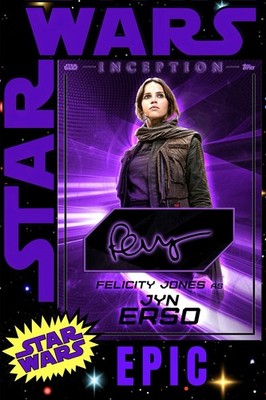 Topps Star Wars Card Trader Jyn Erso Inception Purple Workbench Signature 600cc