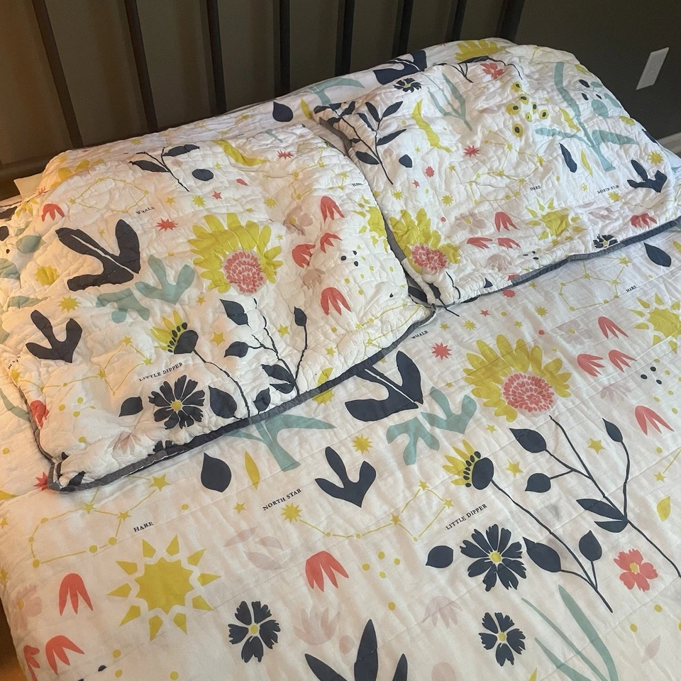 Juego de Edredón Land of Nod Niños Floral Estrella Mirando Constelación Patrón - Completo Foto 2 de 4