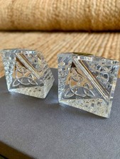 Waterford Crystal 2003 Fionn’s Knot Placecard Holders –Collector’s Society–Boxed