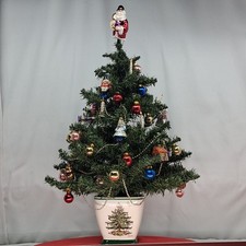 2004 SPODE Teleflora 24" Christmas Tree w/ SANTA Topper  Ornaments No Lights 