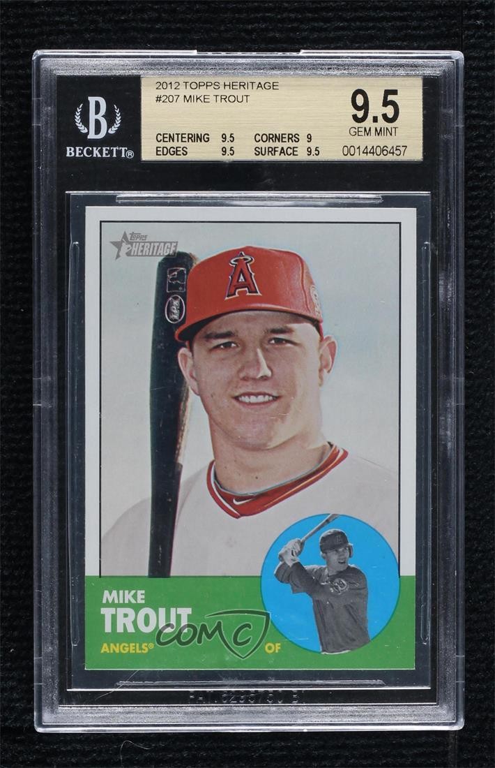 2012 Topps Heritage Mike Trout #207 BGS 9.5 GEM MINT 0sv2