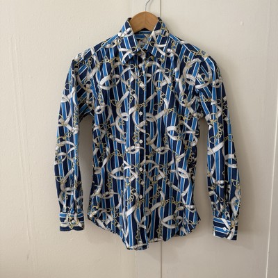Maus & Hoffman Women's Button Up Shirt SZ S 100% Cotton Novelty Made in USA