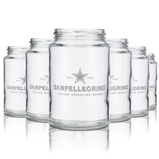 6x San Pellegrino Glas 0,5l Einmachglas Ohne Deckel Schraubglas Wassergl&auml;ser Set