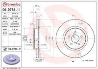 2X Bremsscheibe Prime Line - UV Coated Brembo 09.D768.11 FüR XV GT G24 Impreza