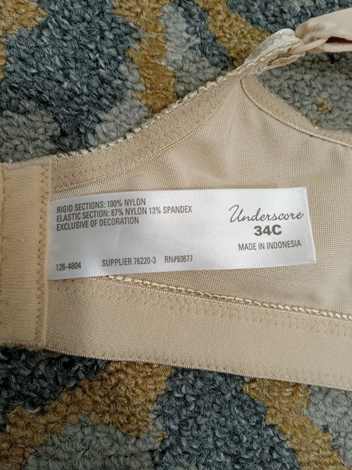 Underscore Wireless Bra 34C Beige No Padding Or L… - image 5