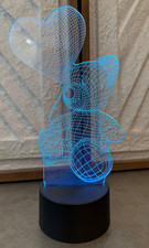 NEW Teddy Bear 3D Night Light LED Illusion Table Lamp, 7 color changing lights.
