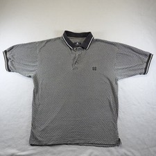 Vintage Givenchy Activewear Polo Shirt Men L Gray Geometric Print 90s Designer