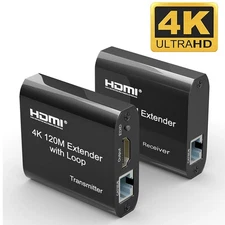 4K 120M HDMI Extender with Audio Loop Out over Rj45 Cat5e/6 Ethernet Cable EDID