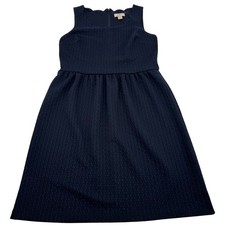 LOFT Black Sleeveless Fit & Flare Dress Diamond Textured Party Cocktail Size 4