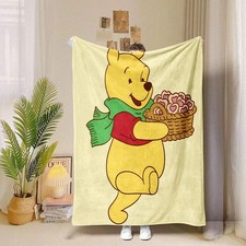Cute Honey Bear Cartoon Forest Flannel Blanket Cozy Baby Gift Throw