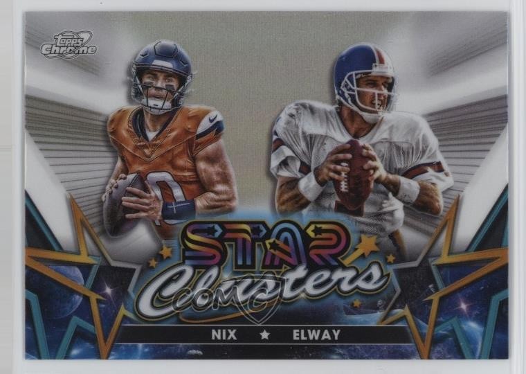 2024 Topps Cosmic Chrome Star Clusters Bo Nix John Elway Rookie RC HOF 1k9t