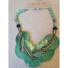 Fashion Jewelry Mint Green Layered Disc Neckl...