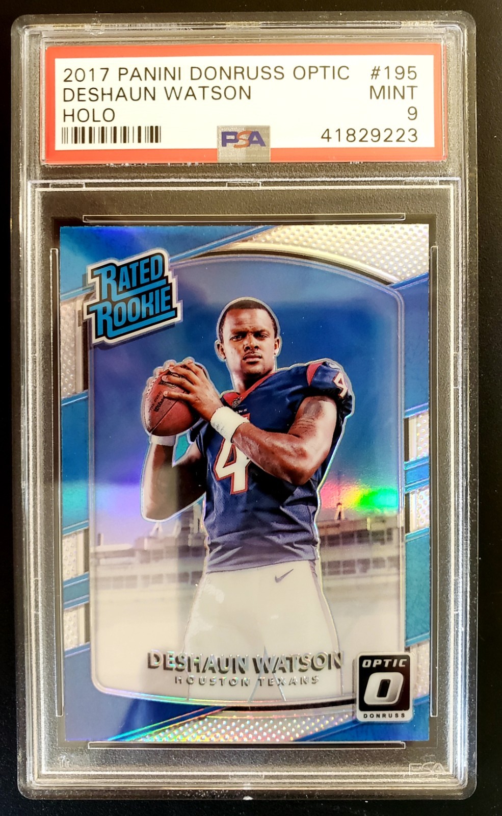 2017 Donruss Optic - Rated Rookie Deshaun Watson #195 (RC) Holo PSA 9