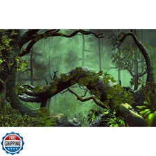 Forest Aquarium Background Jungle Plants Lush Green Trees Reptile Habitat Bac