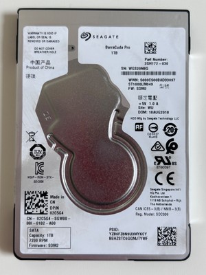 Seagate Barracuda Pro 1TB 7200RPM 2.5'' SATA HDD
