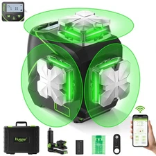 12 Lines 3D Self Leveling Laser Level with LCD Screen 3x360 Bluetooth Connect...