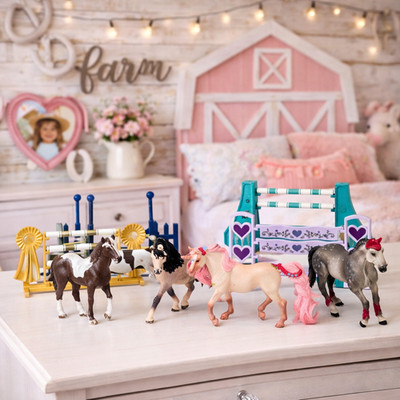   Schleich Horse & Unicorn Toy Bundle Jump Obstacles Horse Club Bayala