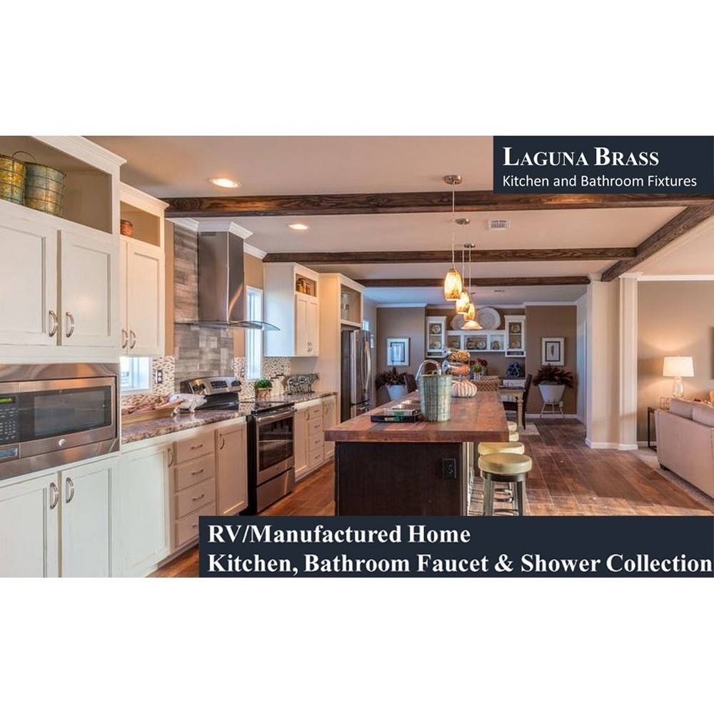 Mobile Home Two Handle 8" Shower Faucet Valve with Shower Head Black Finish