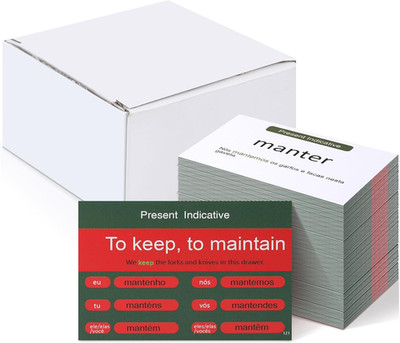 200 Pcs Portuguese Flashcards Portuguese Verb Conjugation Present Tense Flash Ca