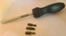 Snap On Tools SSDMR4B Hard Grip Ratcheting Screwdriver Black 3 Bits Magnetic Tip