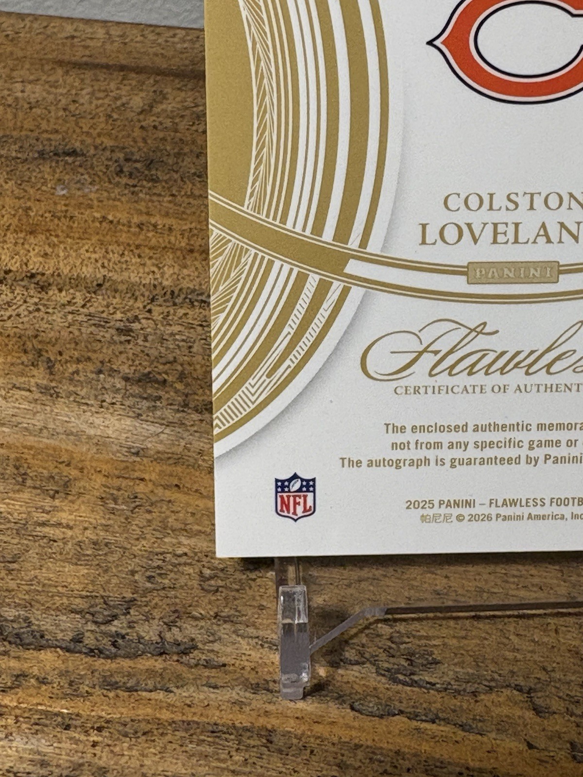 2025 Panini Flawless Colston Loveland RC Dual NIKE Patch Auto 1/1 One Of One!!!! view 7