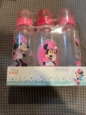 Disney Baby Minnie Mouse 3 Pack 9 Oz Bottle Set Medium Flow BPA Free New