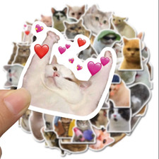 50PCS Kawaii Cat Stickers Cute Aesthetic PVC Graffiti Decal Pack Laptop Phone