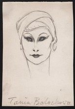 Tania Balachova actrice actress comedienne drawing dessin van Caulaert