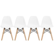 Giantex Kids 4 PCS Chair Set Mid-Century Modern Style Dining Chairs w/ Wood Legs