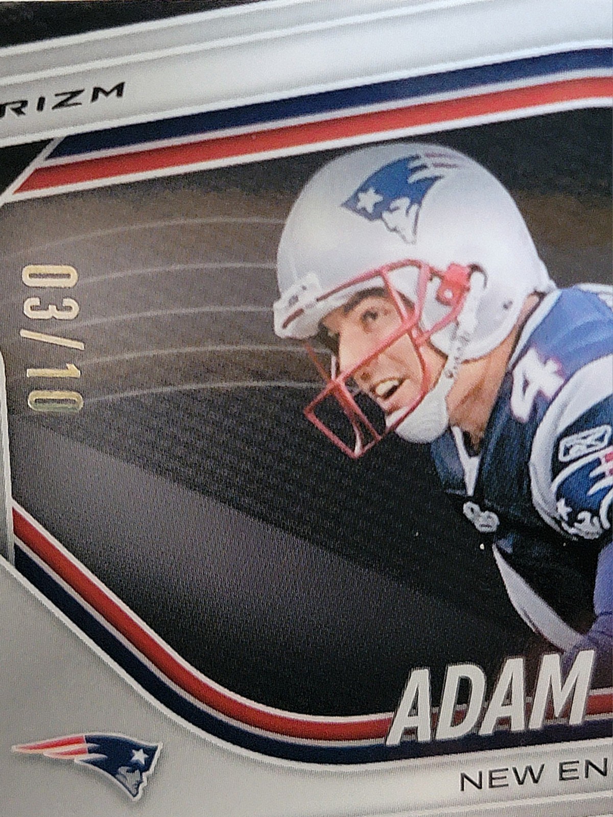 2025 Panini Prizm Black Football Adam Vinatieri Gold Shimmer Auto #3/10 Patriots view 2