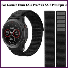 26mm 22mm Hook Loop Nylon Strap Watchband For Garmin Fenix 6X 6 Pro 5X 5 7X 7