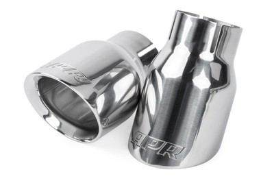 TPK0006 APR Double-Walled 3.5'' Slash-Cut Tips (Polished Silver) - Set of 2