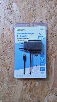 LOGILINK PA0157 DUAL MICRO USB LADEKABEL  2x USB-A 10,5 SCHWARZ NEUWARE
