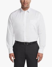 Van Heusen Men's Big  Tall Classic/Regular-Fit Stain Shield Solid Dress - White