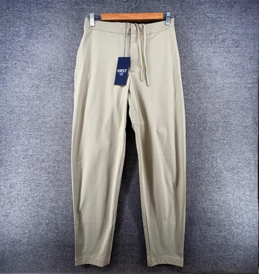 VRST Limitless Slim Taper Pants Men Size Small Beige UPF 50 Performance NEW $88