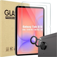 2 Pack Screen 2 Camera Lens Protector for Galaxy Tab S9/10 FE, 9H Tempered Gla