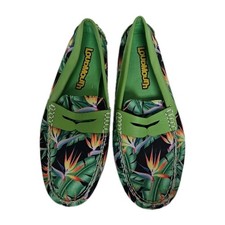 Loudmouth 9.5 Men’s Logan Driving Loafers Leather Bora Tropical Botanical