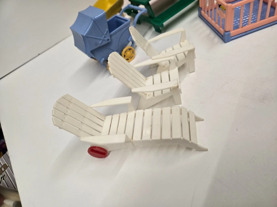 Muebles para casa de muñecas ideales vintage muebles para bebés y exteriores sillas Adirondack Foto 3 de 4