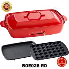 BRUNO Grande Size Flat Plate & Takoyaki BOE026-RD Red AC 100V JAPAN NEW