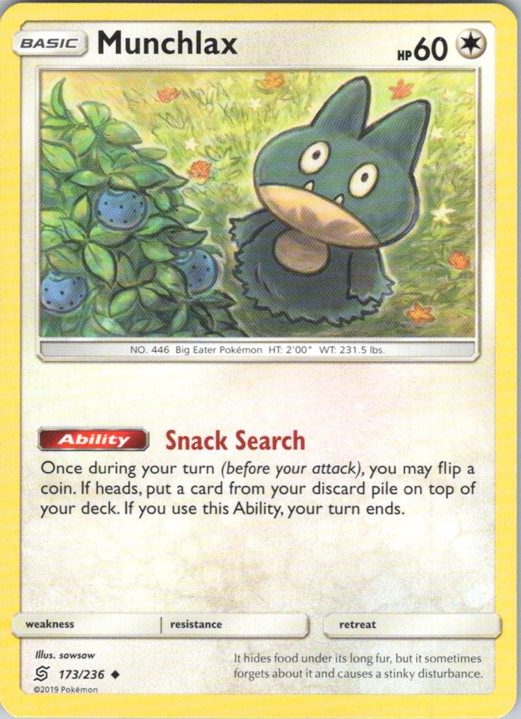 Munchlax #173/236 (LP) SM - Unified Minds SM11 Pokemon