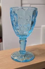 vintage LG Wright FENTON Priscilla Salem Blue Moon and Stars Glass Goblet