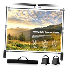 10x8ft Photo Backdrop Stand Kit - Adjustable Banner Stand with Step and