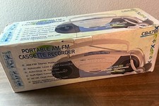 GPX C847BI-E1 Portable AM FM Radio Cassette Player Tested In box w/ headphones