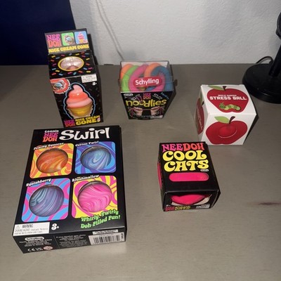 Nee Doh Needoh Nice Ice Cream Cone Squishy Fidget ORANGE Coo Cat Noodlies Lot