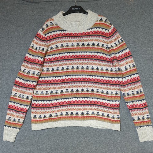 J Crew Fair Isle Pullover Damen Large Lammwollmischung erdig bunt - Bild 1 von 12