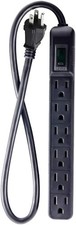 Go Green Power Inc. GG-16103MINBK 6 Outlet Surge Protector, Black
