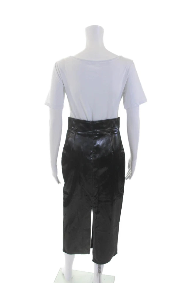 Falda midi negra con ojal iluminado y ojal trasero Yigal Azrouel para mujer talla 4 Foto 3 de 4